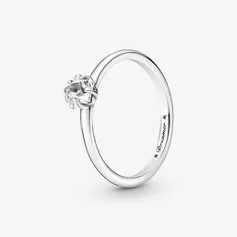 100 ٪ 925 Sterling Silver Selestial Sparkling Star Solitaire Ring للنساء خواتم الزفاف إكسسوارات المجوهرات 264y