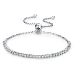 صفقات العلامة التجارية المميزة 925 Sterling Silver Silver Strand Bracelet Women Link Tennis Bracelet Silver Jewelry2531