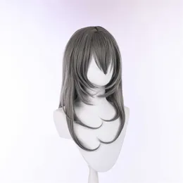 WIGS CHIGS Crollata Star Dome Railway Pioneer Pioneer Femmina Wig Wig Simulazione Top Capo Silver Grey Cambia gradualmente Capelli in fibra