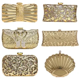 Sekusa Luxo Mulheres Bolsas de Evening Diamons Diamantes Diamantes Metal Bolsa de Casamento Bolsas Pequenas para Bolsas para Bolsas de Partes 231220