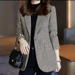 Trajes de mujer 2023 Otoño e Invierno moda traje coreano lentejuelas Casual estilo extranjero abrigo Top