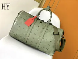 Designer Luxus -Töne Keepall Bandouliere 45 M23962 Leinwand Ledergrüne Handtasche Boston Umhängetasche 7A Beste Qualität