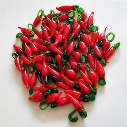 20 mm da 30 mm perline per lampada a peperoncino rossa fatti a mano per lampada a ciondolo fai -da -te gioielli rossi peperoncini rompelli per perle di glassa colorate 100pcs2256