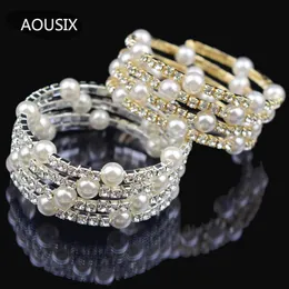 Elegantes Kristall-Imitationsperlen-Armband, mehrschichtig, dehnbar, für Damen, Brautschmuck, Geschenk 231221