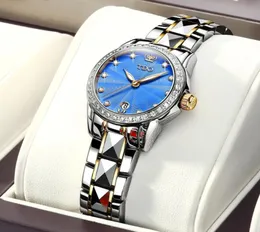 Women039s Automatic Mechanical Wristwatch Luxury Top Brand Watch Tungsten Steel Watchband Waterproof Luminous Hands Female Cloc2524589