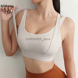 Outfit da yoga Aiithuug Sports reggiseni per palestra yoga allenamento cror top tops di fitness rimbalzo reggiseni push up running top top wearl231221