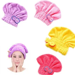 Ganzes bequemes Textil nützliche trockene Mikrofaser Turban Schnelle Haarhüte Wickeln Handtücher Badekappe Duschkappe 264p