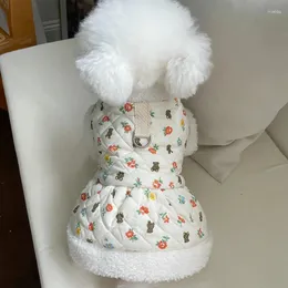 Hundkläder söt klänning vinter husdjur varm jacka kappdräkt katt valp kostymer Yorkshire pomeranian maltese shih tzu poodle kläder