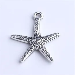 Silver Copper Retro Floating Charms Starfish Pendant Manufacture Diy Jewelry Pendant Fit Halsband eller armband Charm 600st Lot 10260p