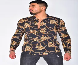 Богемная мужская рубашка с цифровым принтом 039s, верхняя блузка, кардиган, повседневные рубашки с лацканами и длинными рукавами, большие размеры xxxl chemisier5148631