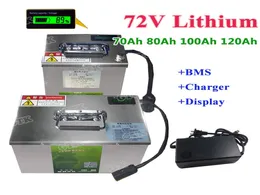 72V 70AH 80AH 100AH ​​120AH Bateria de íons de lítio Li e tela elétrica Display para quadriciclo de carros elétricos turísticos com 10A CHAR4395516
