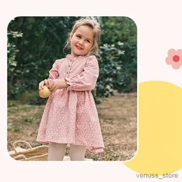 Mädchenkleider Kindermädchen Kleid Herbst Langarm Blume gedruckte Puff Baby Kleidung Frühling Kinder Prinzessin Geburtstagsfeier 2-7T