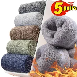 Snow Woolen Spesse maschi asciugamano super freddo per gli uomini di calzini terry stivale inverno inverno calze di cotone calde merino 5 pairs sport 231221