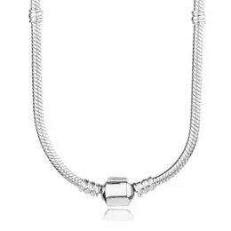 Collar de plata de ley 925 con cierre de bola de langosta, cadena de serpiente Lisa para mujer, regalo de boda, joyería europea 239Z