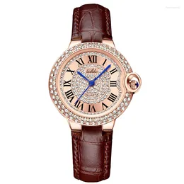 Wristwatches Women Round Pointer Quartz Watches Rome Fashion Sophisticated And Stylish Ladies Watch