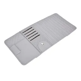 Andere Innenzubehör PU Leder Car Sun Visor Organizer CD Gläser Führerschein Inhaber Hülse graue Drop Lieferung Automobile DH3VM