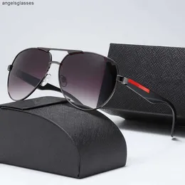 Óculos de sol masculino armação de metal piloto proteção uv clássico condução óculos de sol retro com caixa e embalagem