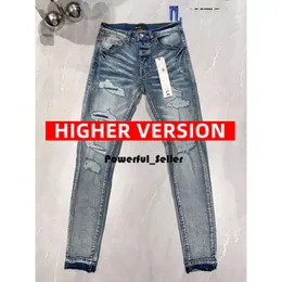 Mens Pants Mor Jeans Mor Jeans için Tasarımcı Kot pantolon Mens Jeans Trends Sıkıntılı Yıkılmış Biker İnce Motosiklet İstiflenmiş Kot 6018