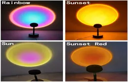 Lampa Projekcyjna Lampa LED LAMPE LAMPES SUNSET LAMP Sypialnia dekoracje USB Rainbow Projector Atmosfera do domu Drop5491607