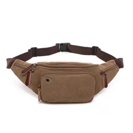 Canvas Men midjeväska Fanny Pack utomhus Male Money Belt Pochetes Homem Bolso Cintura 231220