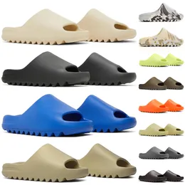 Kostenloser Versand mit Box Pantoffeln Designerrutschen für Männer Frauen Sandalen Schieberegler Wüste Sandknochen Onyx Azure Sandalen Herren Womens Slipper Rutschen Außenschuhe