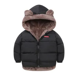 Olekid Baby Winter Coat Reversilible Cartoon Hooded Plus Velvet Boys Fleece Jacket Born Outerwear Toddler Girl Parkas 231220