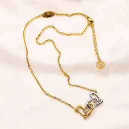 Naszyjniki wisianta designerskie naszyjniki biżuteria kobiety serce miłosne urok Wome Dift Dift Wysoka jakość ze stali nierdzewnej 18K Gold Gold Never Fade z pudełkiem