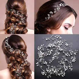 Wedding Bridal Headpiece Bridesmaid Silver Handmade Rhinestone Pearl Hairband Headband Luxury Hair Accessories Fascinators