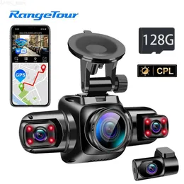 CAR DVRS Range Tour 4 قنوات مع 128G CPL CAR DVR Build-In GPS WIFI 4*1080P DASH DASH RESORRY 24 HOS