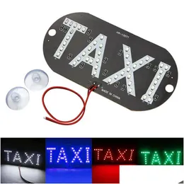 Other Exterior Accessories Car Headlights 4 Color Taxi Cab Windsn Windshield Sign White Led Light Lamp Bb Zz Drop Delivery Automobiles Dhz9K