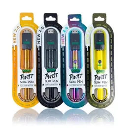 Nuova penna sottile da 2.0 ooze Batteria di preriscaldamento batterie ricaricabili ooze 320mAh batterie twist flex temp Bud Touch per batteria a cartuccia da 510 fili