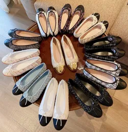 Vestido sapatos designer ballet flats sapato primavera outono pele de carneiro arco barco sapato senhora couro preguiçoso dança mocassins mulheres sapatos tamanho grande 34-42 com caixa sola de couro
