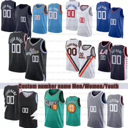 Maglie da basket senza angoli di Los Paul Kawhi Custom Los Paul Kawhi George Leonard Harden Norman Powell Westbrook Ivica Zubac Bones Hyland Kenyon Martin Jr.