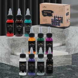 30 ml butelki 10 Colors Profesjonalne tatuaż pigment bezpieczny połowa stałych farb dostarcza do ciała atramentem urody 231221