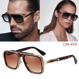 2021 Modna klasyczna metal LXN-EVO Gradient Pilot Sunglasses Men Men Women Vintage Marka Design Sun Słońce Unisex Oculos203b