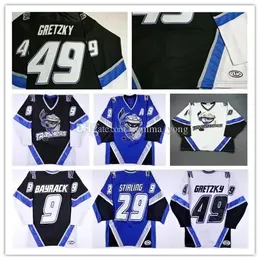 Tops Custom Danbury Trashers Uhl Hockey Jersey Custom 49 Brent Gretzky 29 Scott Stirling 9 Mike Bayrack 42 Brad Wingfield 16 Mike Rupp