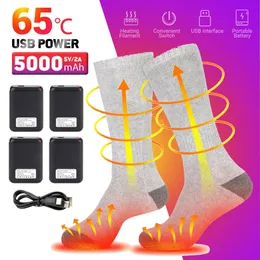Podgrzewane skarpetki ładowalne elektryczne termiczne ogrzewanie ciepłe buty na nartach skutera na stóp na stóp 231221