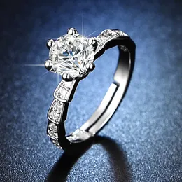 卸売シミュレーションモイサナイトリング女性1カラット6クローの結婚指輪