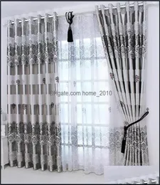 Window Treatments Textiles 1Pc Curtains Windows Drapes European Modern Elegant Noble Printing Shade Curtain For Living Room Bedroo6241561