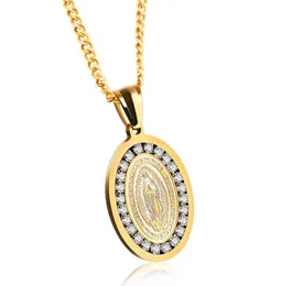 2020 Z1139 Ny handel Populära smycken Religiösa smycken Katolska personlighet Oval Diamond Men and Women Universal Necklace6866578