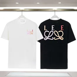 Designer Luxury Loes Classic 2023 Spring and Summer Color Love Large-Print T-shirt Kortärmade män och kvinnor älsklingar
