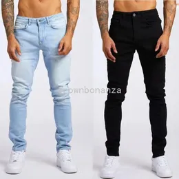 2024 Herren Jeans Jeans Leggings für Männer in Europa und America Hosen Instagram Trend Black Slim Fit High Tailled