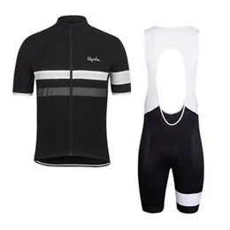 2019 Rapha Summer Mens半袖サイクリングジャージーバイクウェア服ビブセットMTBユニフォームプロサイクリング衣料品自転車Maillot Culo296S