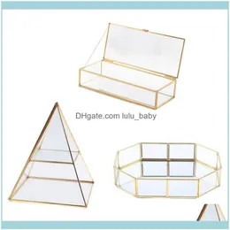 Embalagem caixa de armazenamento de jóias shinnie feminino jóias dispaly suporte pirâmide caixa de vidro transparente jóias exibição vaidade bandeja 220k