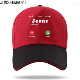Unisex Ball Caps 재미있는 예수 프린트 매칭 야구 모자 모자 캐주얼 남성 여성 유니스렉스는 수락 또는 거절 조절 가능한 아빠 Sun Ha를 부르고 있습니다.