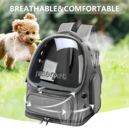 Pet Cats Travel Bag Breathable Cat Dog Backpack Oxford Cloth Transparent Cover Waterproof Portable for Cat Dog Transport 231221