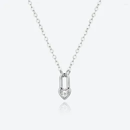 Hängen Vewant 925 Sterling Silver Heart Locker Pendant Long Chain Halsband 2023 Kvinnor Bröllop Lyxiga fina smycken