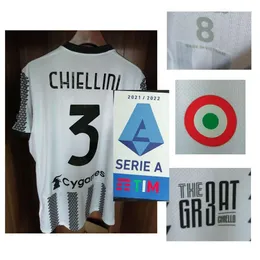 Home Textile 2022 Match Worn Player إصدار Gr3at Chiello Chiellini Maillot MatchGame تفاصيل Patch283f