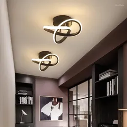 Chandeliers Modern Minimalist Led Balcony Aisle Lamp Home Corridor Porch Channel Lighting Black White Lustre Ceiling Lights
