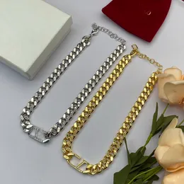 Punk diamanter brev choker halsband krage mode hip hop big chunky aluminium guld silver färg tjocka nackkedja smycken för kvinnor män par tillbehör